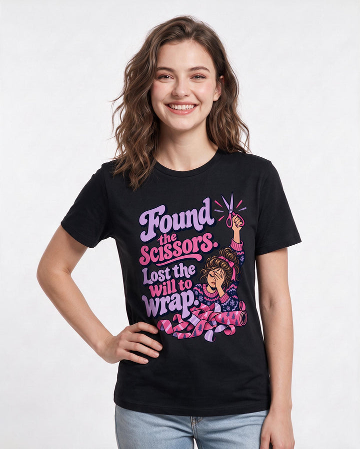 Christmas Black T-Shirt for Women – Holiday Theme Graphic Tee product image 1