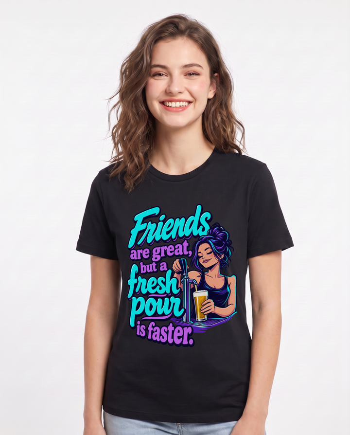Beer Black T-Shirt for Women – Everyday Expression Graphic Tee product image 3