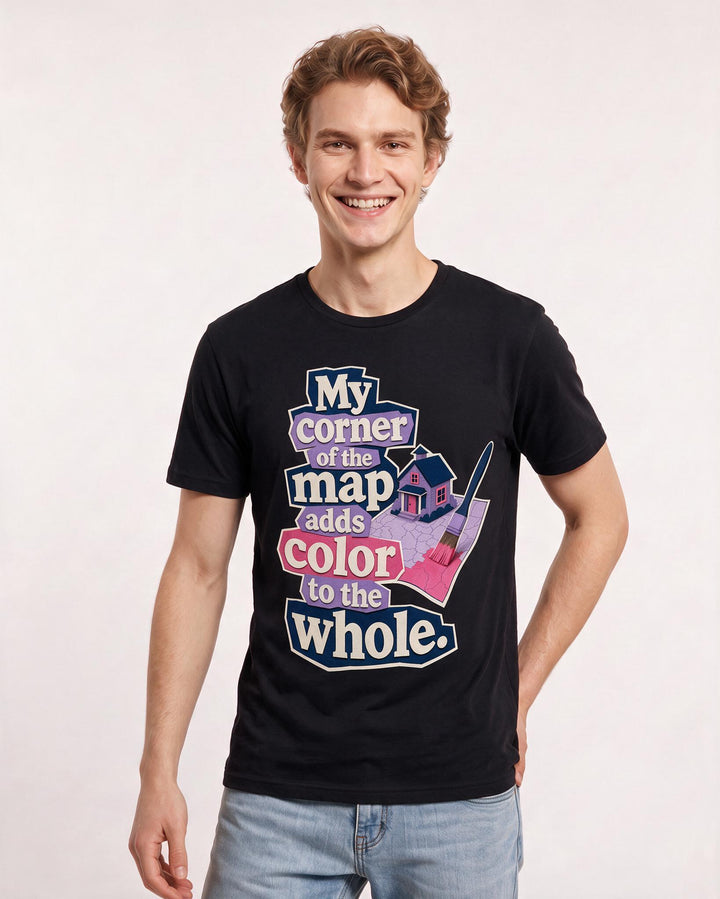 Patriotic Men's Black T-Shirt – My corner of the map adds color to the product image 3