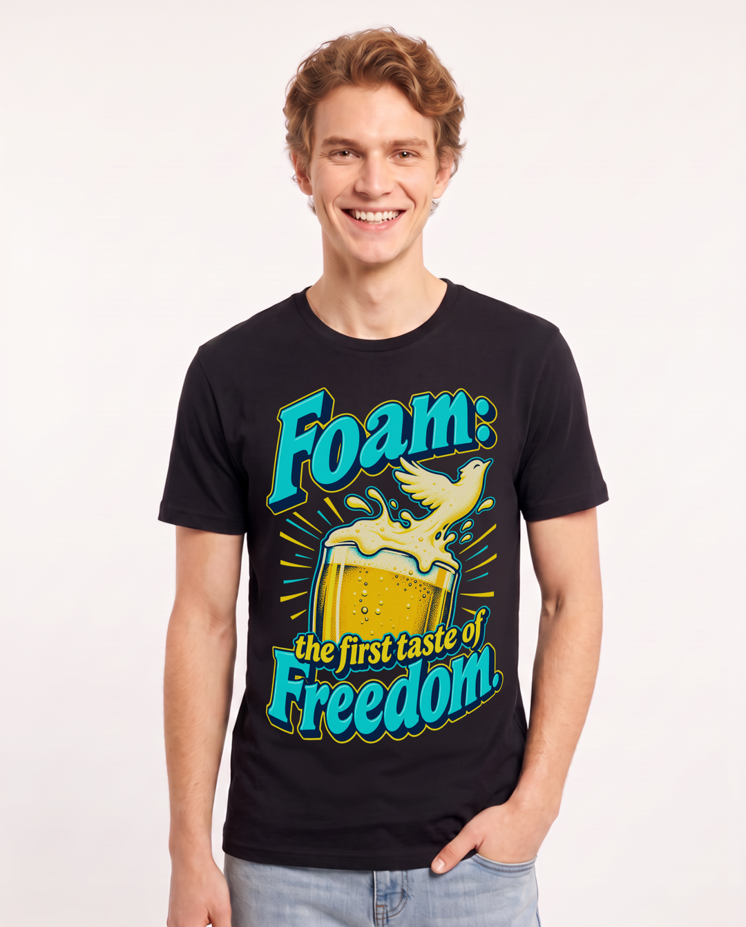 Beer Black T-Shirt for Men – Everyday Expression Graphic Tee product image 3