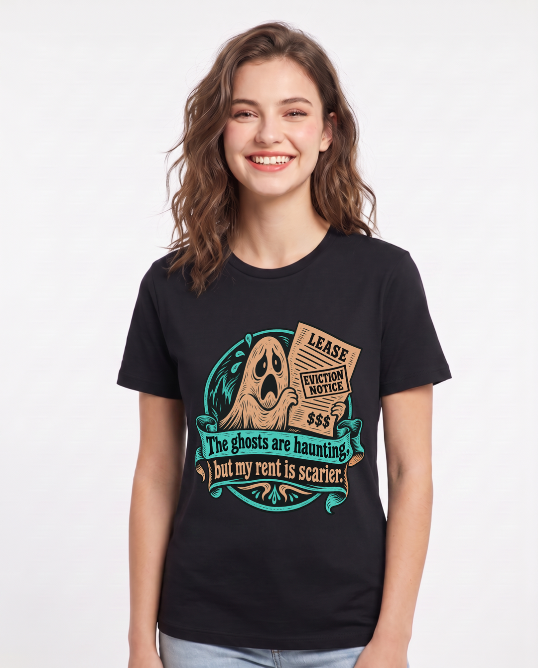 Halloween Black T-Shirt for Women – Halloween Theme Graphic Tee product image 3