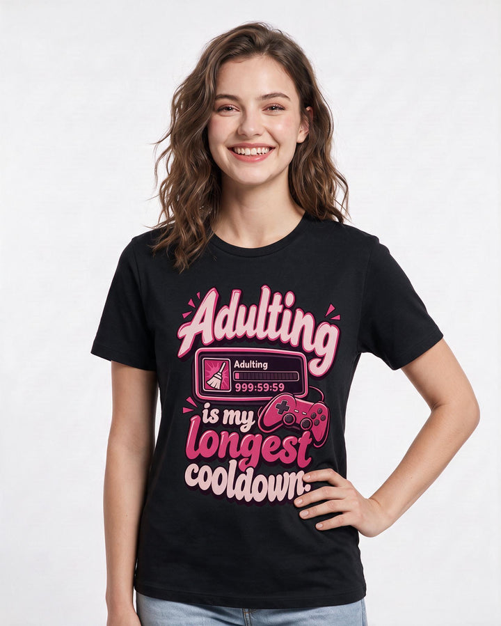 Gaming Black T-Shirt for Women – Game Night Graphic Tee product image 1