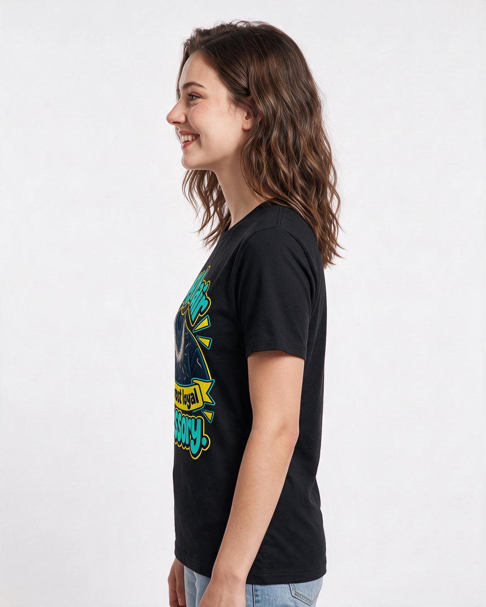 Cat Lover Black T-Shirt for Women – Everyday Expression Graphic Tee product image 2