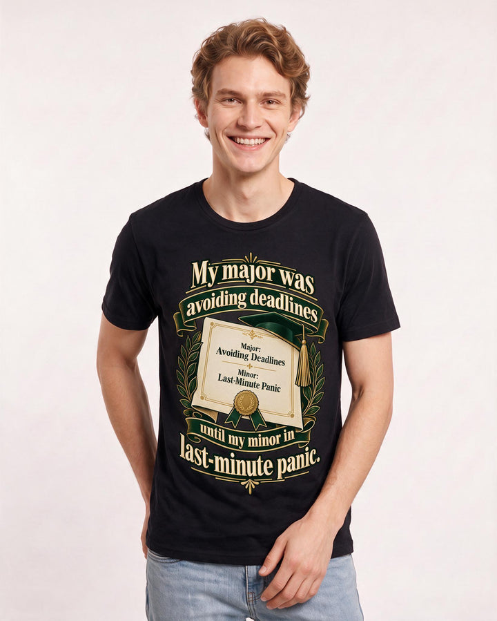 Graduation Black T-Shirt for Men – Everyday Expression Graphic Tee product image 1