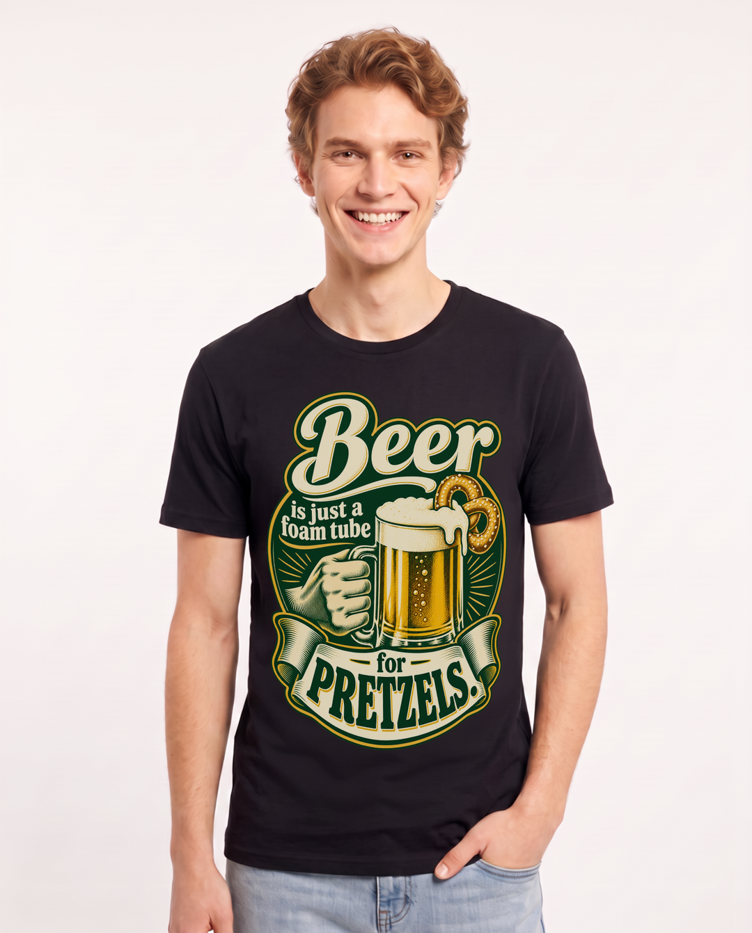 Beer Black T-Shirt for Men – Everyday Expression Graphic Tee product image 3