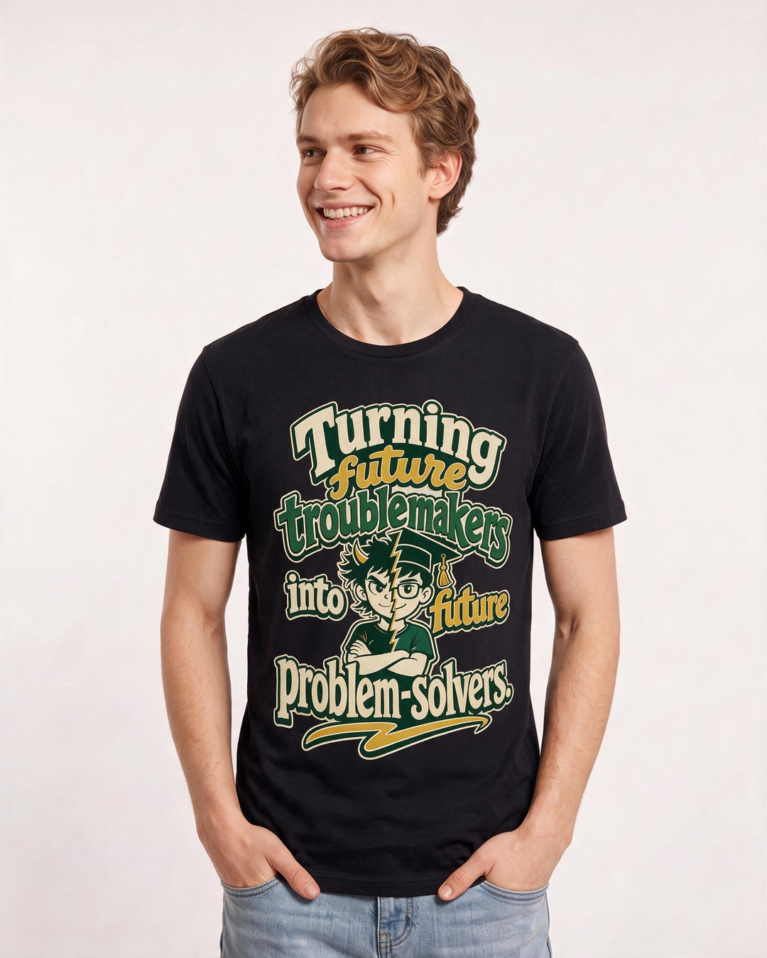 Teacher Black T-Shirt for Men – Everyday Expression Graphic Tee product image 1