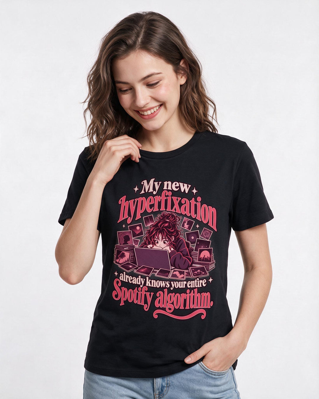 Neurodiversity Black T-Shirt for Women – Everyday Expression Graphic Tee product image 1