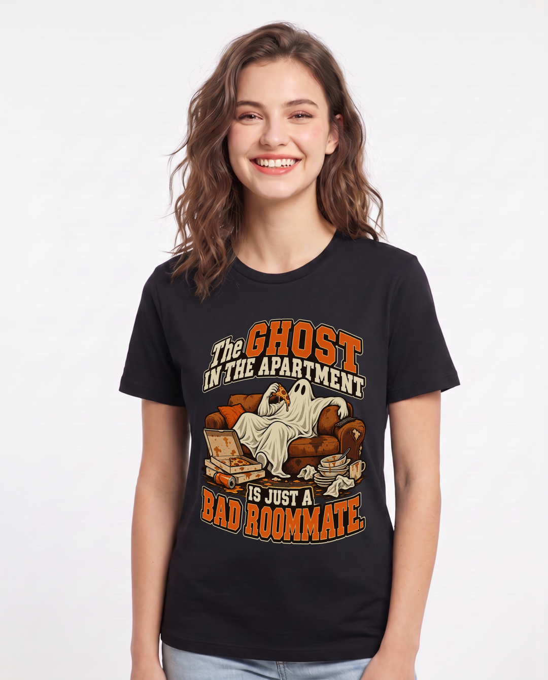 Halloween Black T-Shirt for Women – Halloween Theme Graphic Tee product image 3