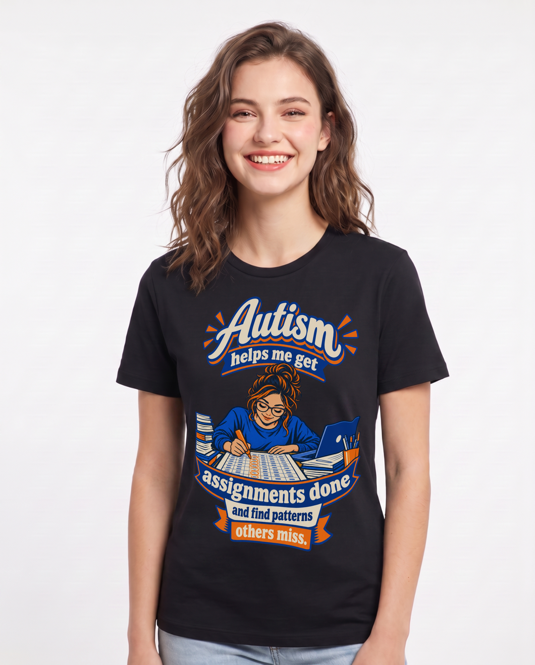 Neurodiversity Black T-Shirt for Women – Everyday Expression Graphic Tee product image 3