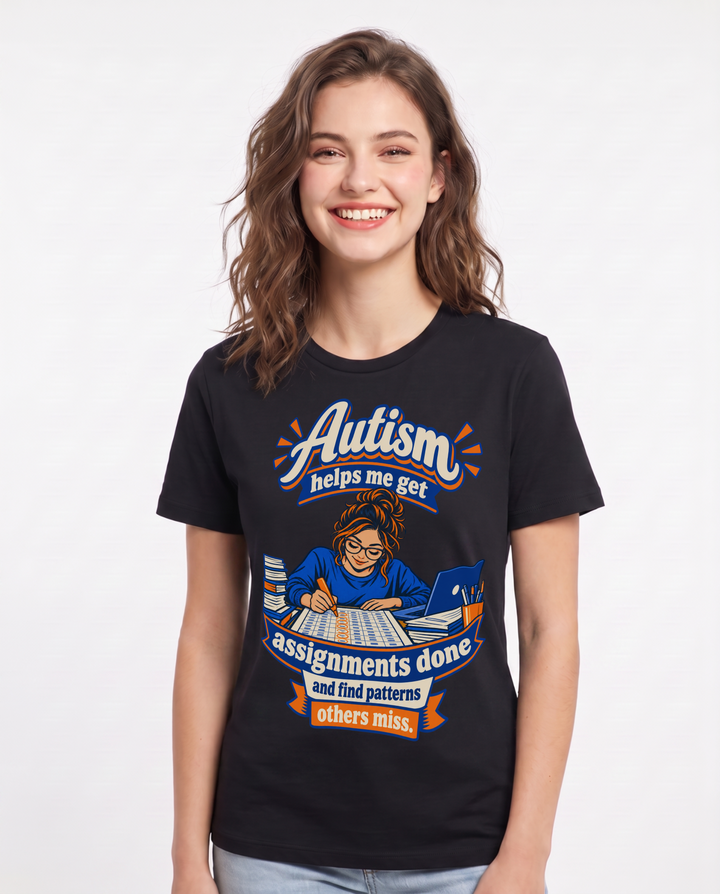 Neurodiversity Black T-Shirt for Women – Everyday Expression Graphic Tee product image 3