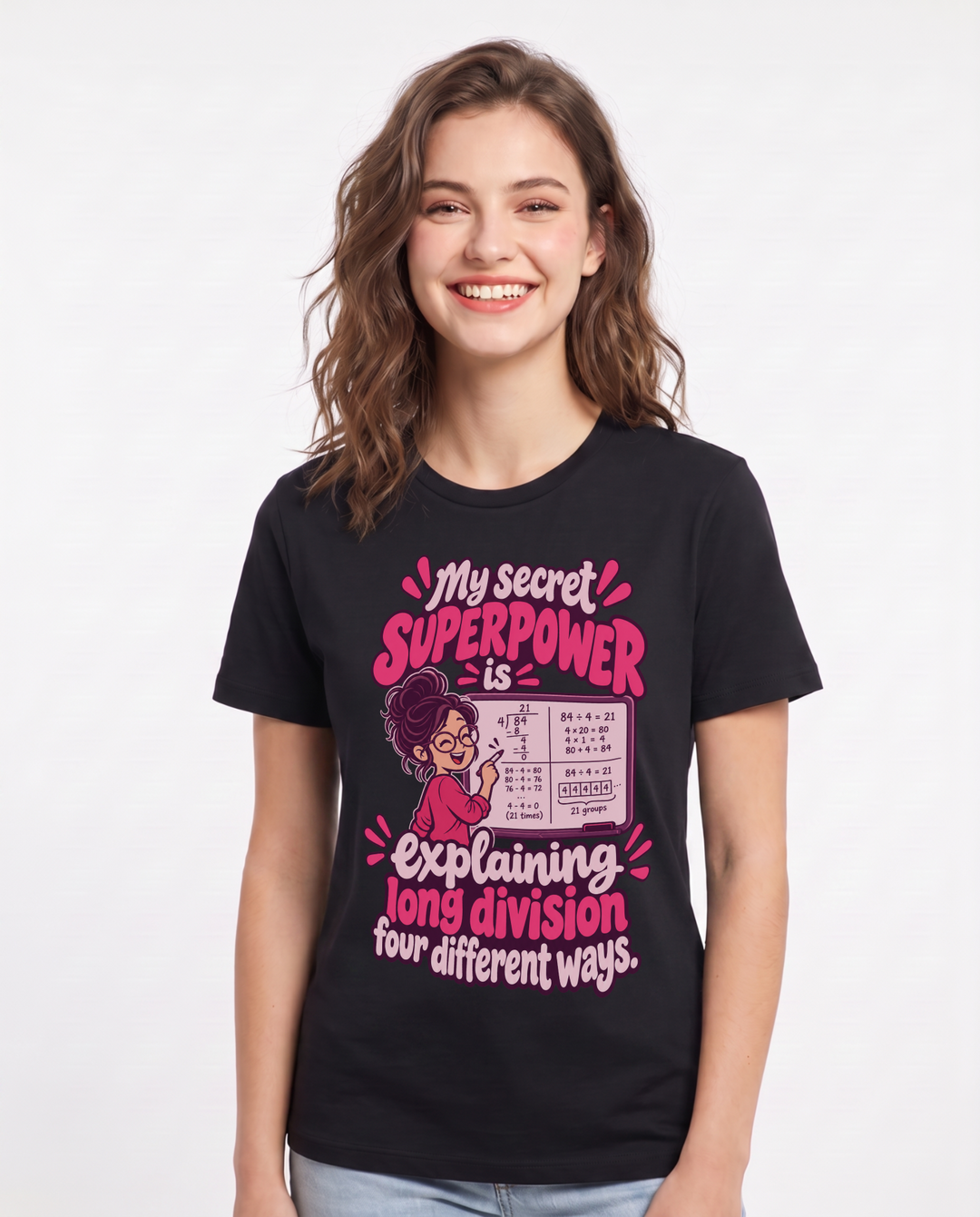 Teacher Black T-Shirt for Women – Everyday Expression Graphic Tee product image 3