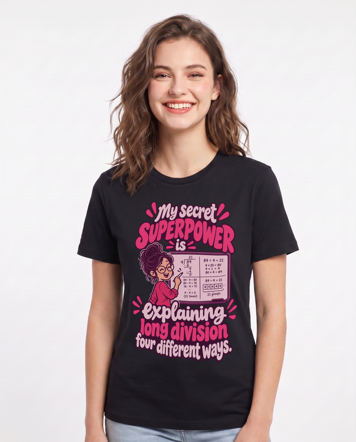 Teacher Black T-Shirt for Women – Everyday Expression Graphic Tee product image 3