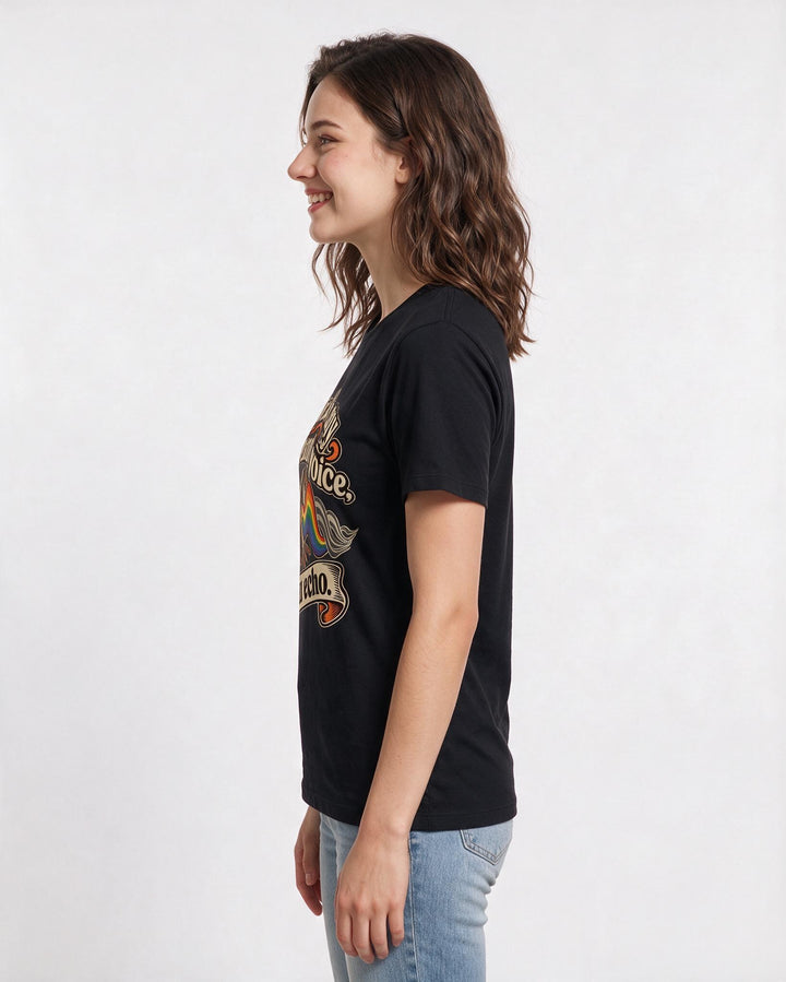 Pride Black T-Shirt for Women – Everyday Expression Graphic Tee product image 2