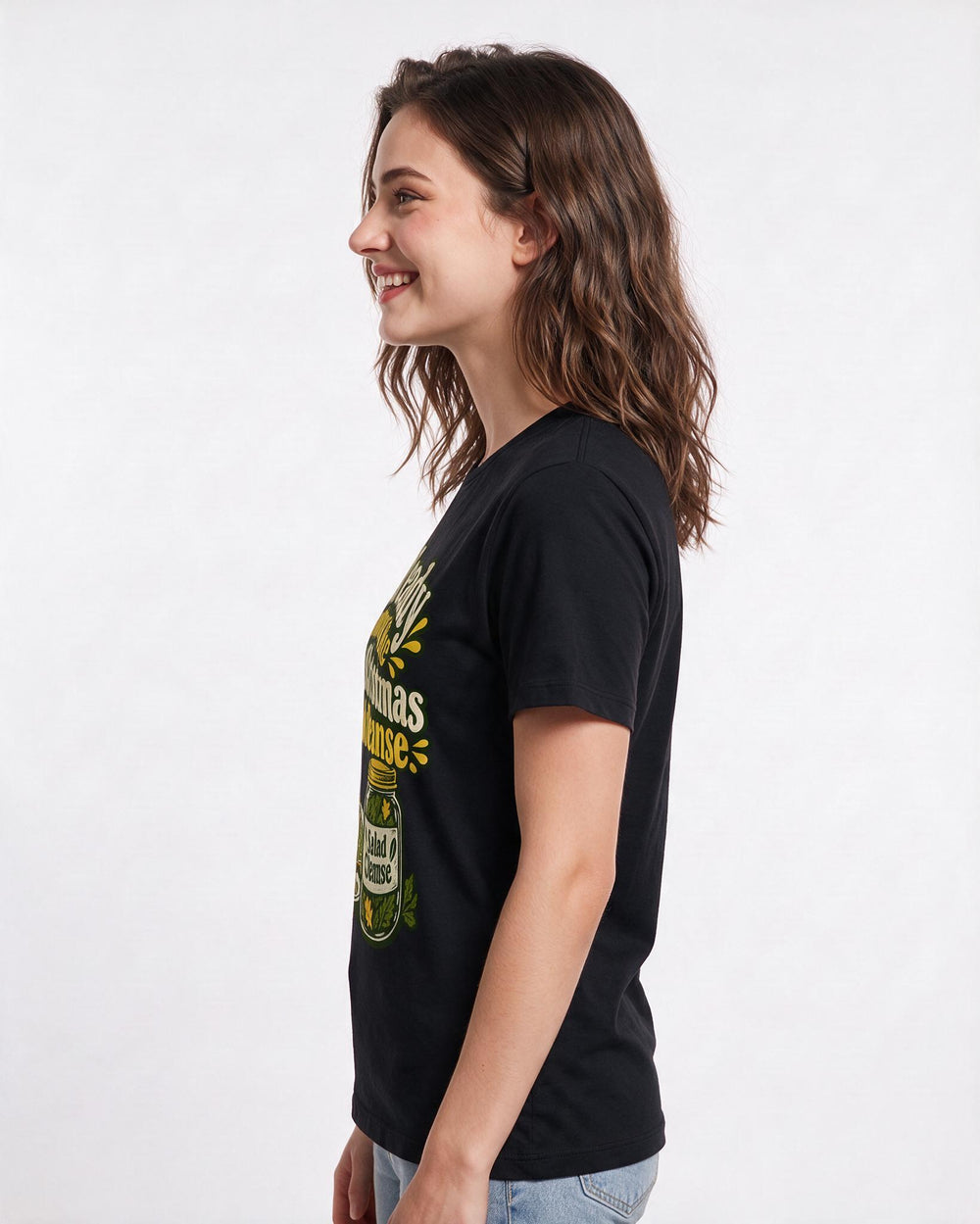 Christmas Black T-Shirt for Women – Holiday Theme Graphic Tee product image 2