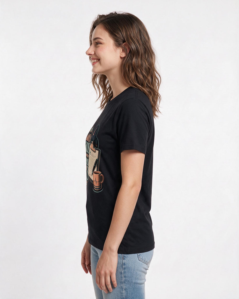Nurse Black T-Shirt for Women – Nursing Life Graphic Tee product image 2
