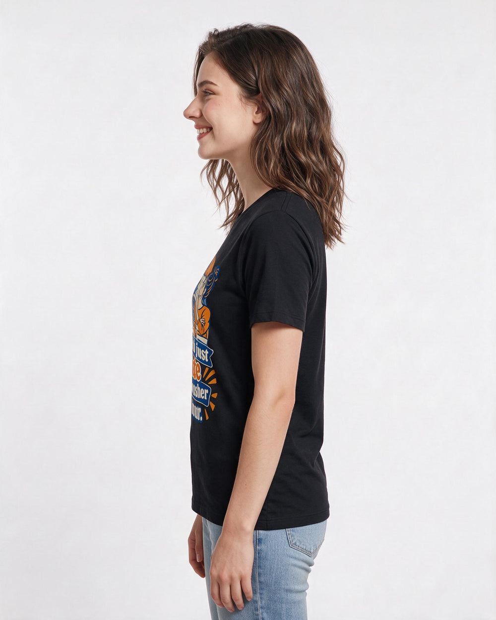 Couples Black T-Shirt for Women – Everyday Expression Graphic Tee product image 2