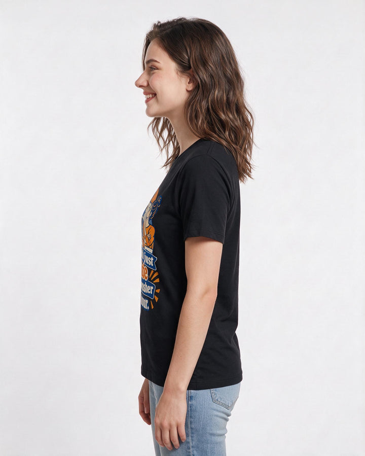 Couples Black T-Shirt for Women – Everyday Expression Graphic Tee product image 2