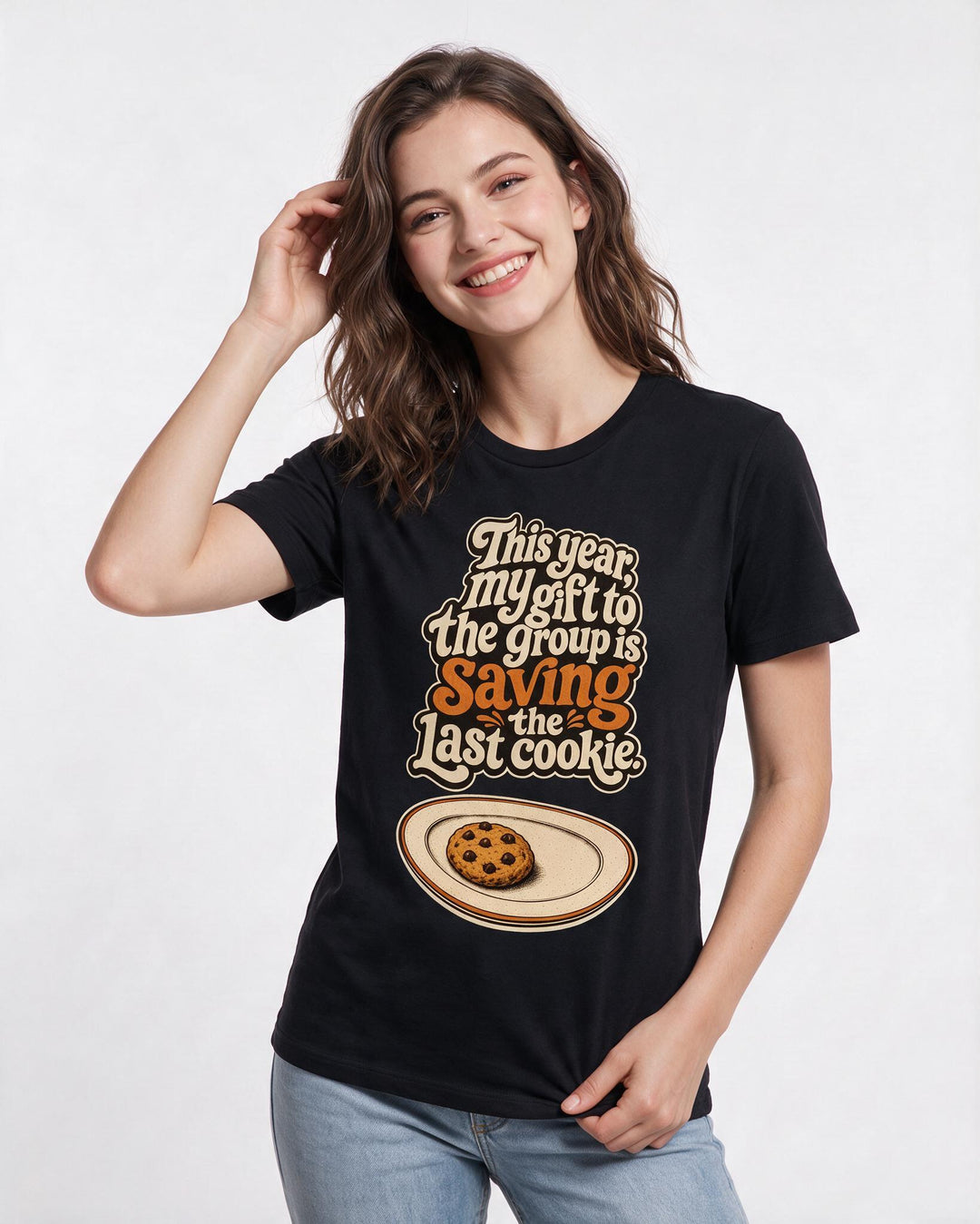 Christmas Black T-Shirt for Women – Holiday Theme Graphic Tee product image 1