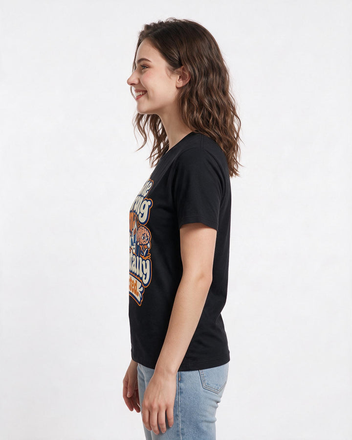 Meme Black T-Shirt for Women – Everyday Expression Graphic Tee product image 2