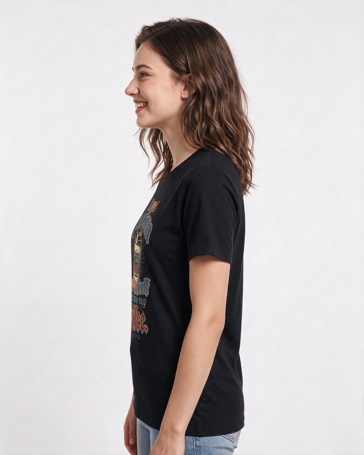 Political Statement Black T-Shirt for Women – Everyday Expression Graphic Tee product image 2
