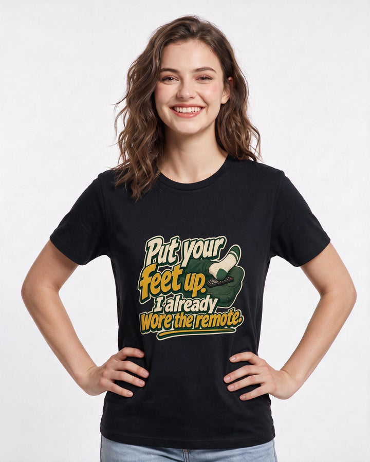 Couples Black T-Shirt for Women – Everyday Expression Graphic Tee product image 1