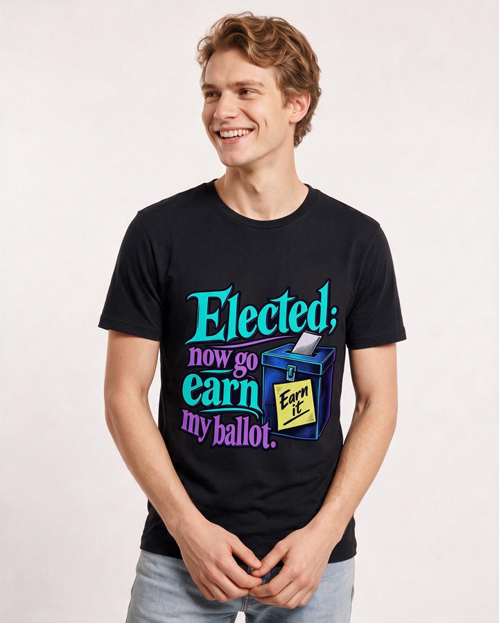 Political Statement Black T-Shirt for Men – Everyday Expression Graphic Tee product image 1