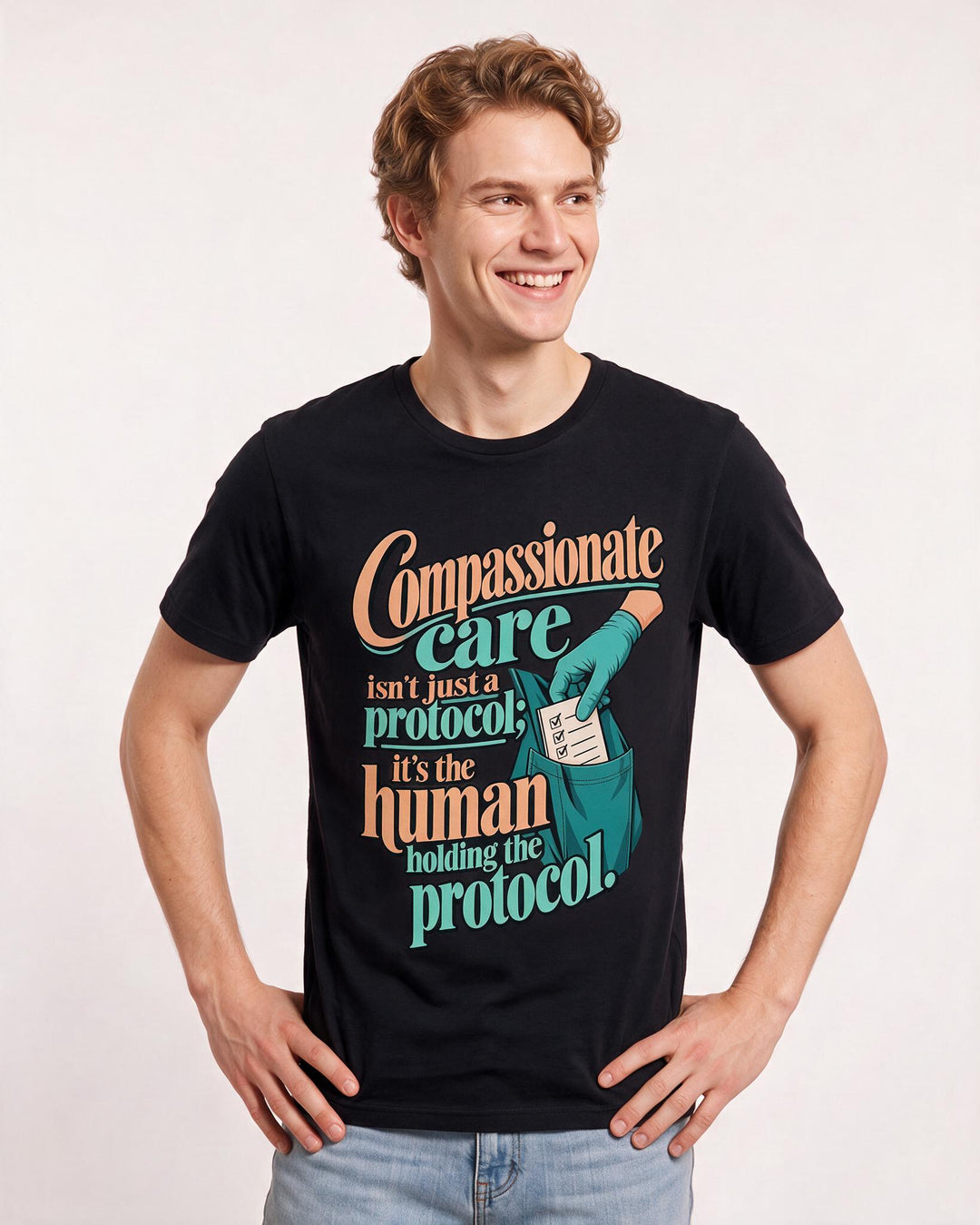 Nurse Black T-Shirt for Men – Nursing Life Graphic Tee product image 1