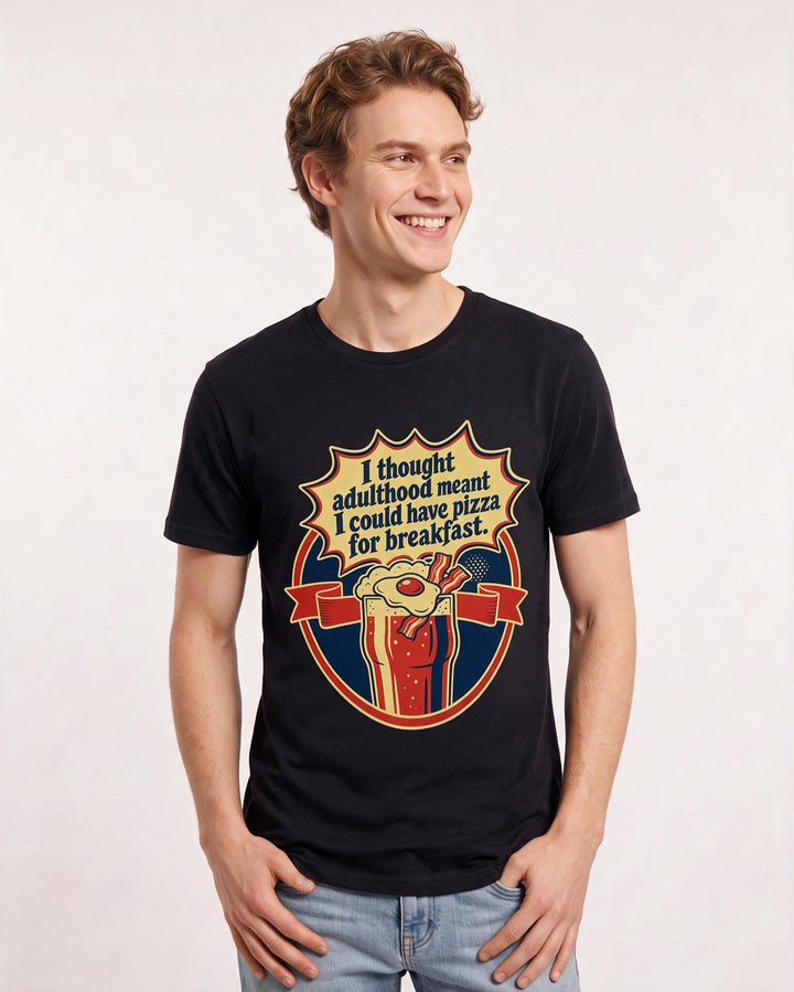 Funny Beer Men's Black T-Shirt - I thought adulthood meant I could product image 3