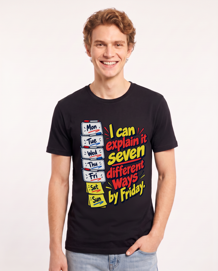 Teacher Black T-Shirt for Men – Everyday Expression Graphic Tee product image 3