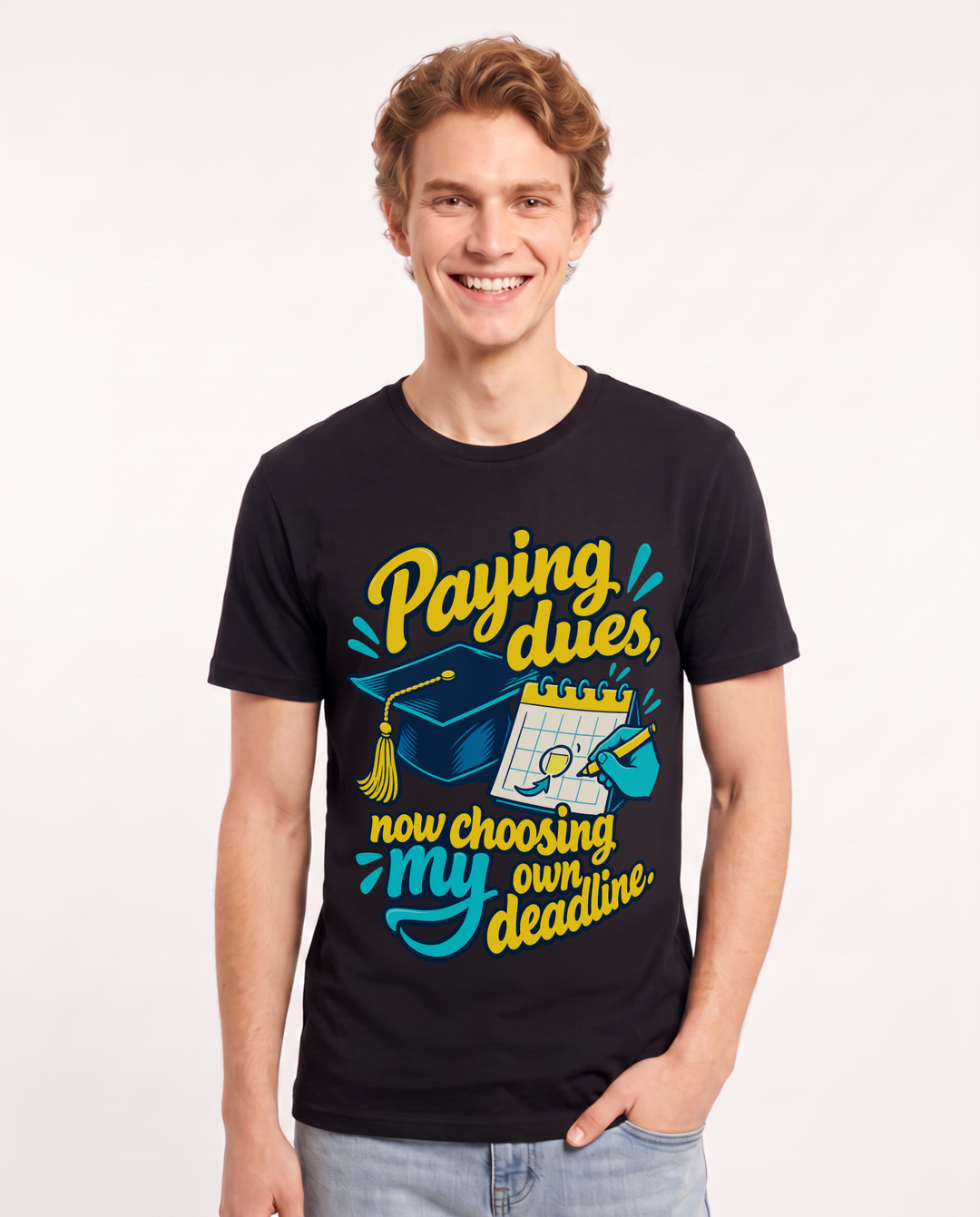 Graduation Black T-Shirt for Men – Everyday Expression Graphic Tee product image 3