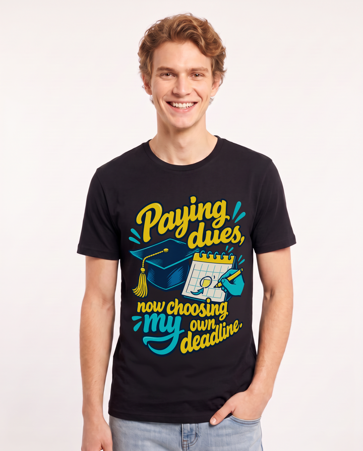 Graduation Black T-Shirt for Men – Everyday Expression Graphic Tee product image 3