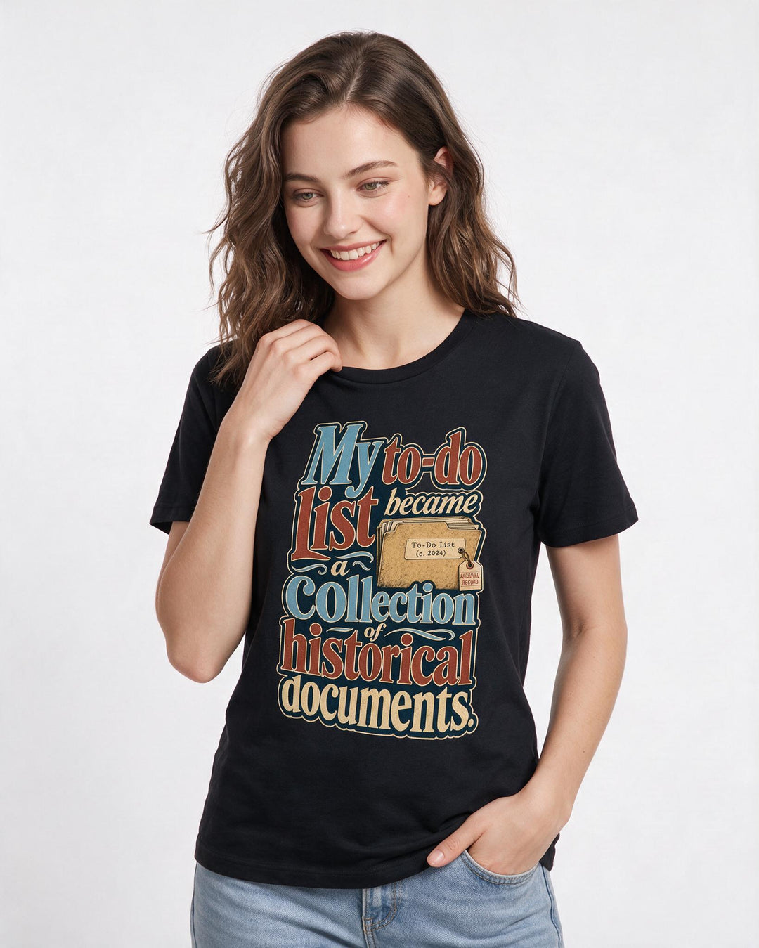 Meme Black T-Shirt for Women – Everyday Expression Graphic Tee product image 1