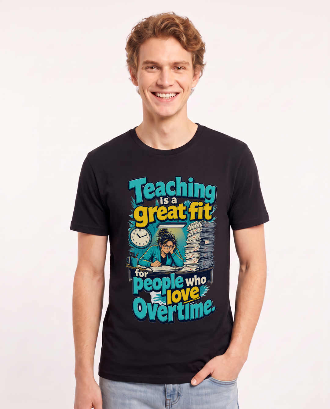 Teacher Black T-Shirt for Men – Everyday Expression Graphic Tee product image 1