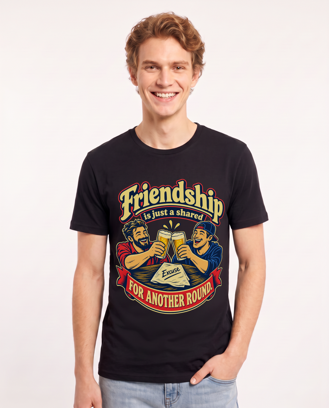 Beer Black T-Shirt for Men – Everyday Expression Graphic Tee product image 3