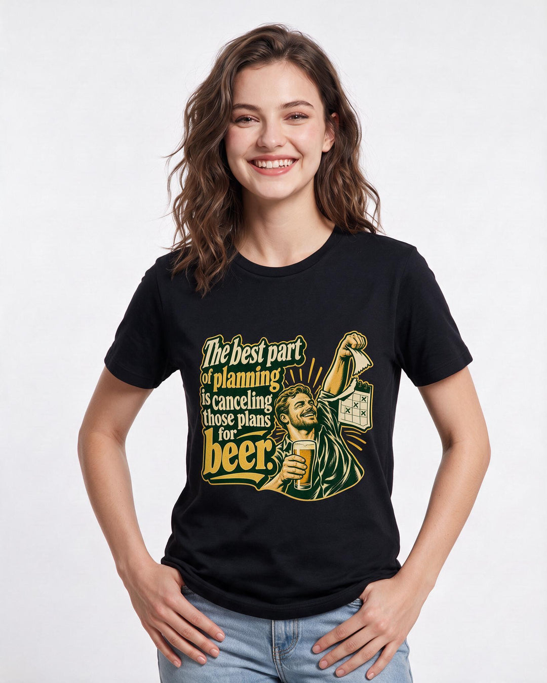 Beer Black T-Shirt for Women – Everyday Expression Graphic Tee product image 1