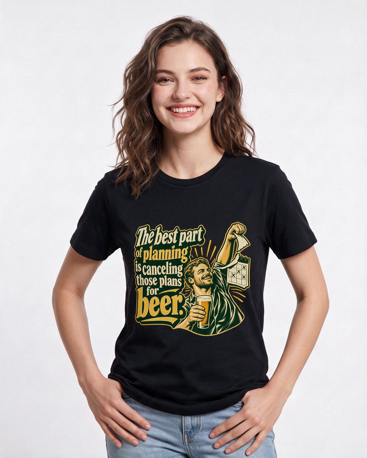 Beer Black T-Shirt for Women – Everyday Expression Graphic Tee product image 1