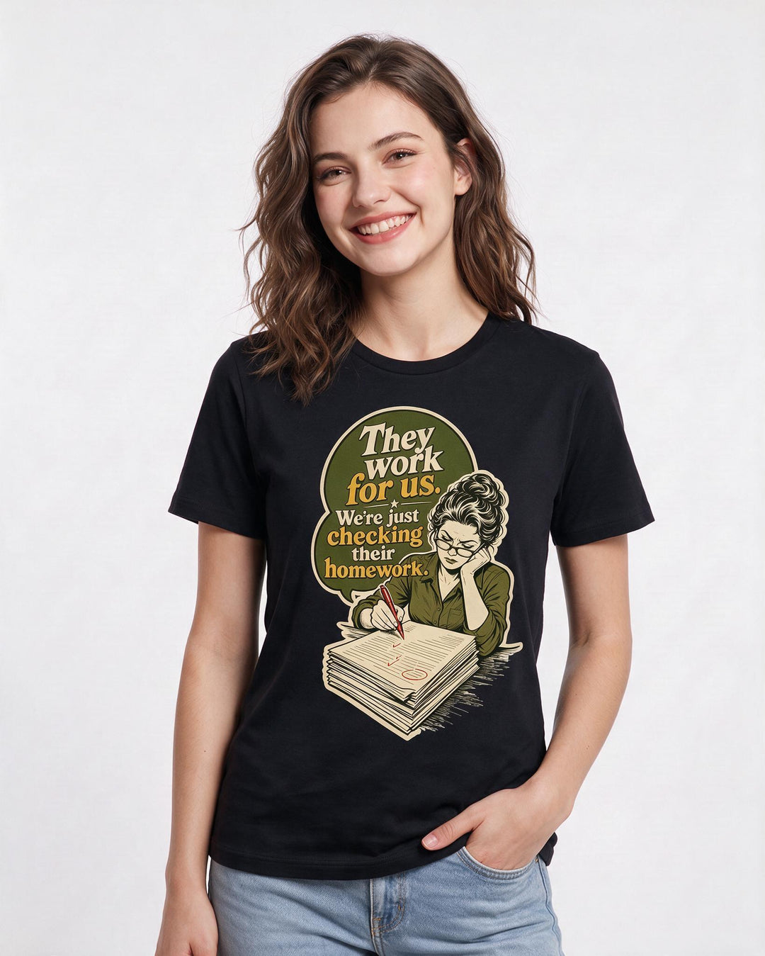 Political Statement Black T-Shirt for Women – Everyday Expression Graphic Tee product image 3