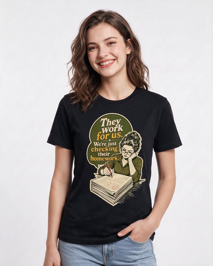 Political Statement Black T-Shirt for Women – Everyday Expression Graphic Tee product image 3