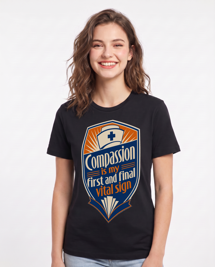 Nurse Gift Women's Black T-Shirt - Compassion is my first and final product image 1