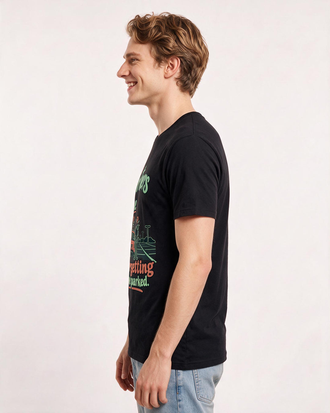 Couples Black T-Shirt for Men – Everyday Expression Graphic Tee product image 2