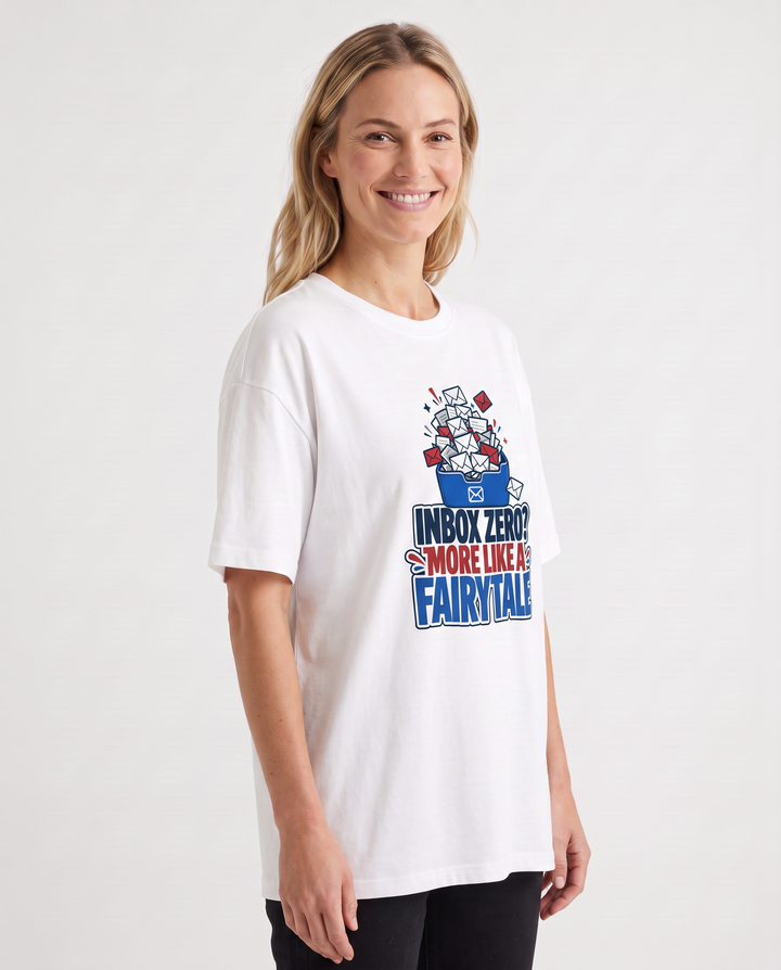 Inbox Zero? More Like A Fairytale White T-Shirt mockup 2