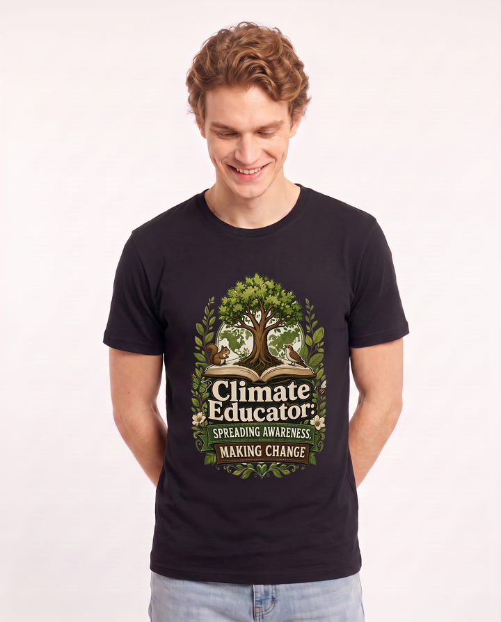 Climate Educator: Spreading Awareness, Making Change Men's Black T-Shirt product image 1
