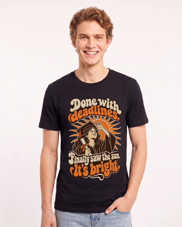 Graduation Black T-Shirt for Men – Everyday Expression Graphic Tee product image 3