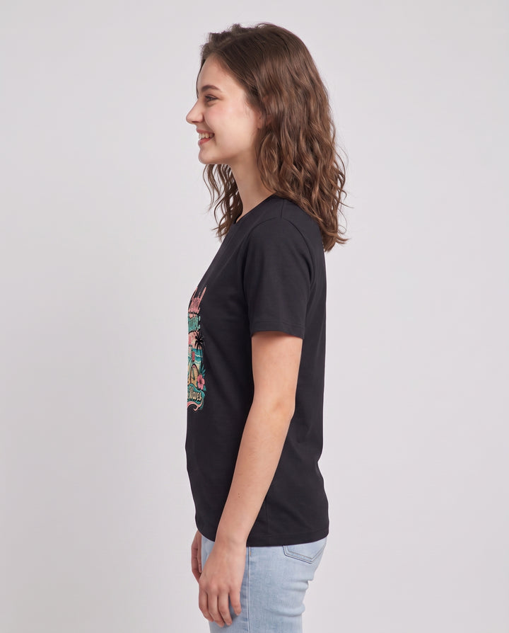 Coastal Cruiser: Ride the Waves Women's Black T-Shirt product image 3