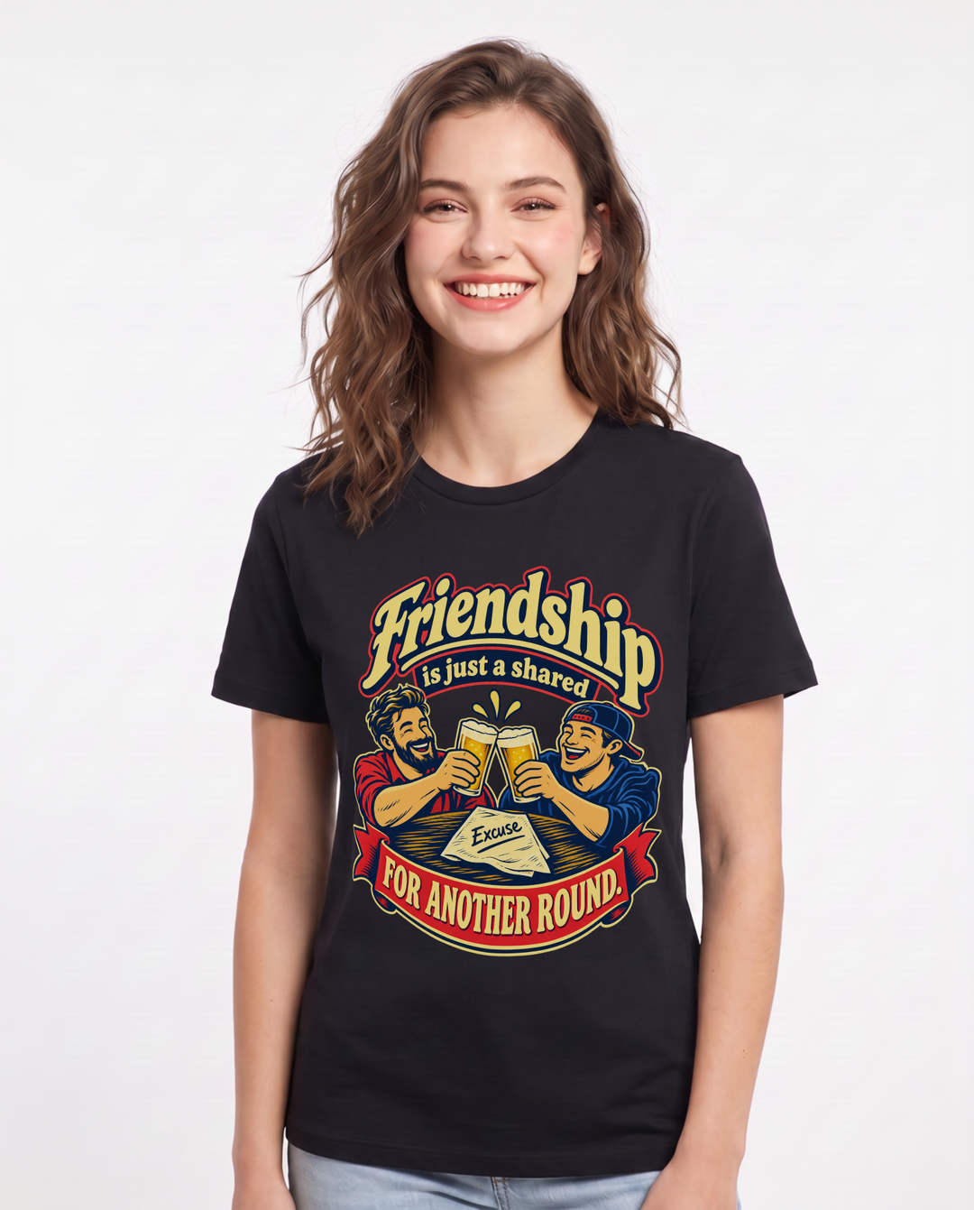 Beer Black T-Shirt for Women – Everyday Expression Graphic Tee product image 3