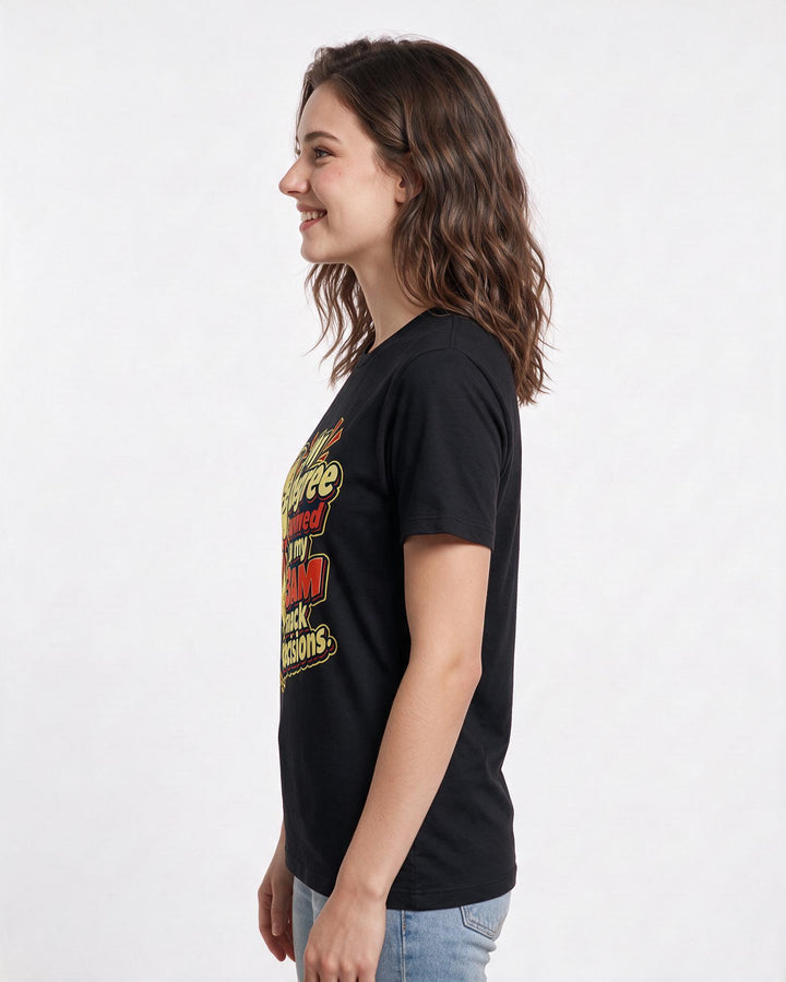 Graduation Black T-Shirt for Women – Everyday Expression Graphic Tee product image 2