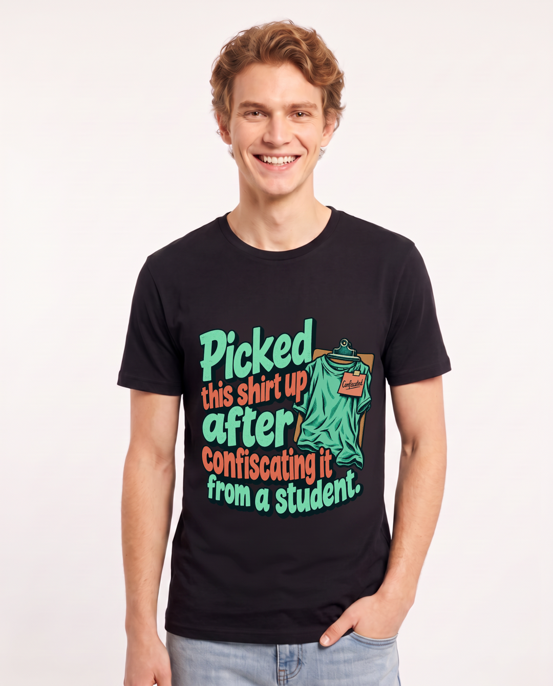Teacher Black T-Shirt for Men – Everyday Expression Graphic Tee product image 3