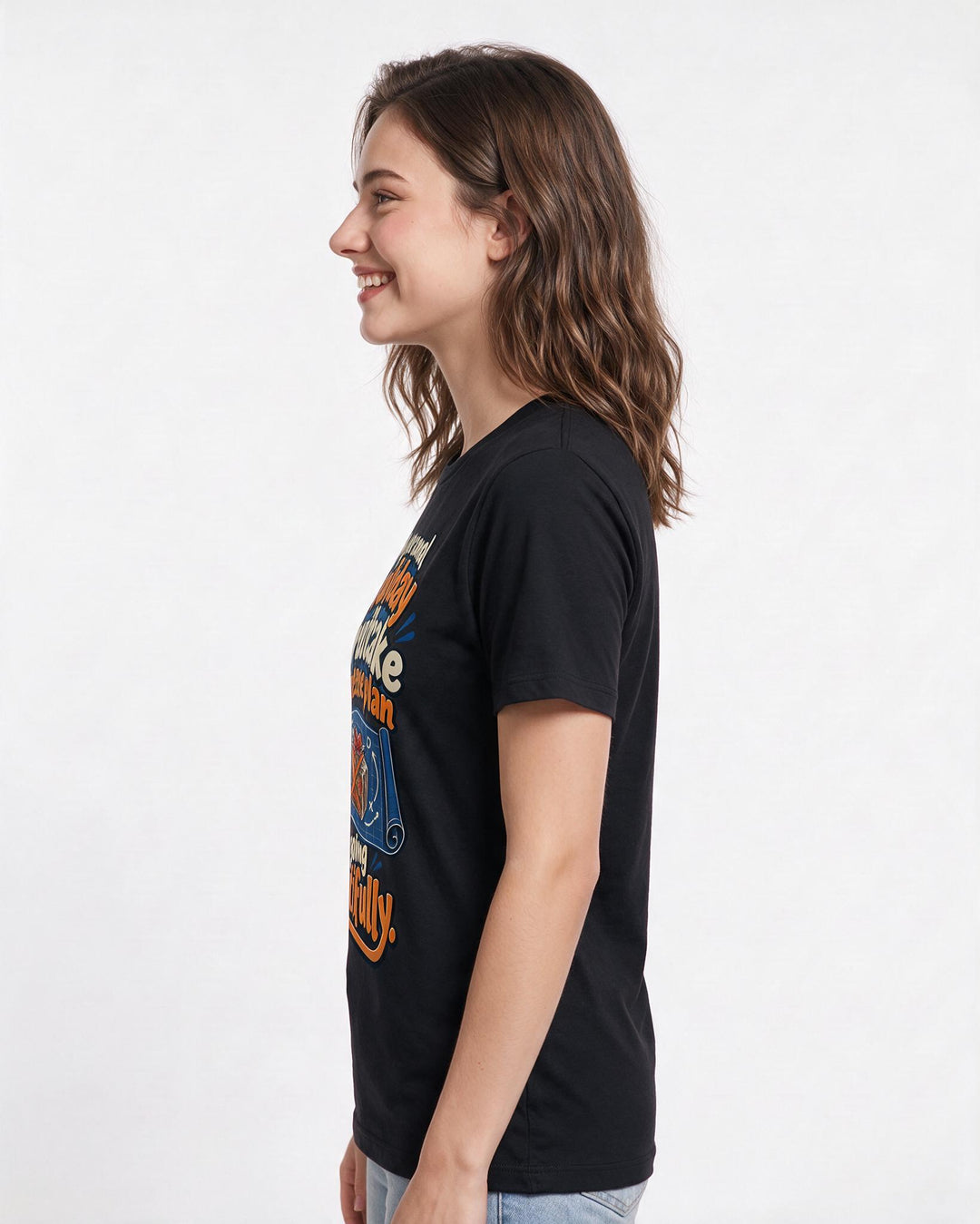 Christmas Black T-Shirt for Women – Holiday Theme Graphic Tee product image 2