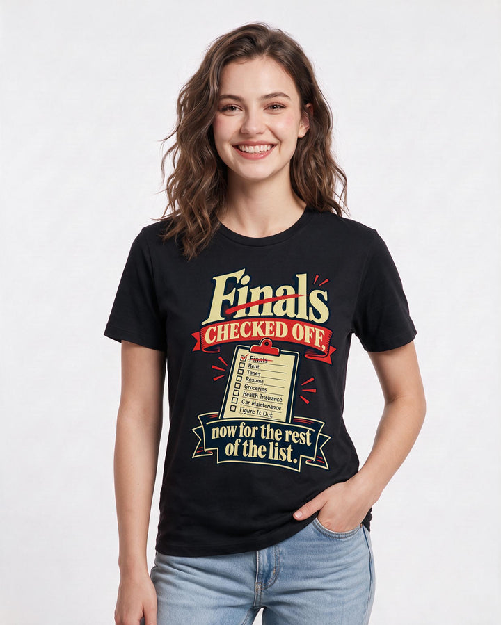 Graduation Black T-Shirt for Women – Everyday Expression Graphic Tee product image 1