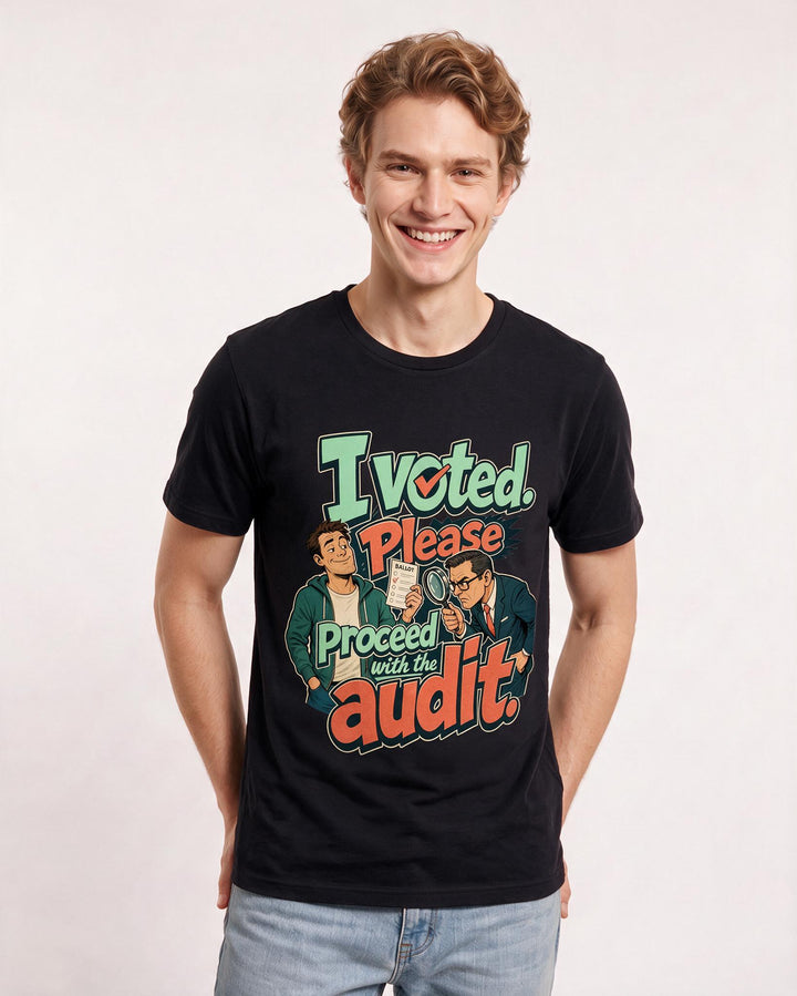Political Statement Black T-Shirt for Men – Everyday Expression Graphic Tee product image 1